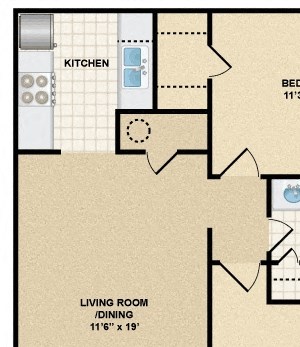 2 Bedroom - 1 Bath (748 sq/ft) 2 Bedroom/1Bathroom